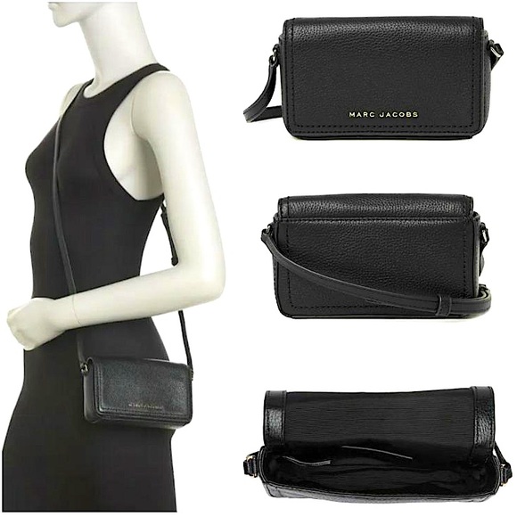 Marc Jacobs Bags Marc Jacobs Black Groove Leather Mini Crossbody